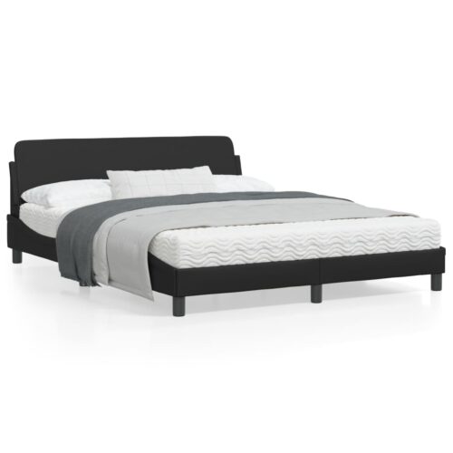 Bed Frame "Dover" Black 152x203cm Queen Faux Leather