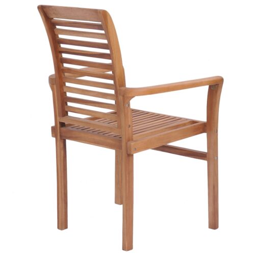 Stacking Dining Chairs 2pcs Solid Teak - Image 7