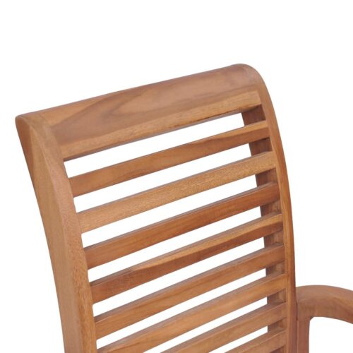 Stacking Dining Chairs 2pcs Solid Teak - Image 9