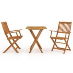 3-Piece Folding Garden Dining Set Acacia Wood Timber Outdoor Patio Furniture