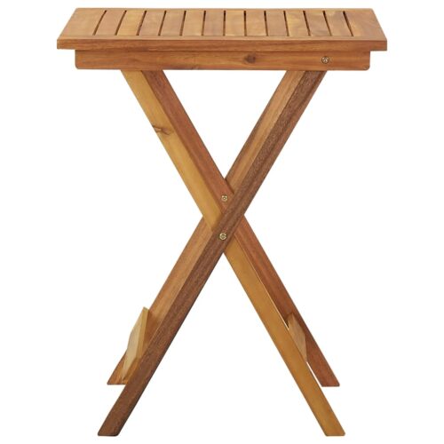 3-Piece Folding Garden Dining Set Acacia Wood Timber Outdoor Patio Furniture - Image 4