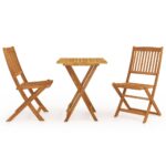 3-Piece Folding Garden Dining Set Acacia Wood Timber Outdoor Patio Furniture