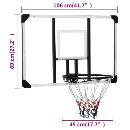 Basketball Backboard Transparent 106x69x3cm Polycarbonate - Image 8