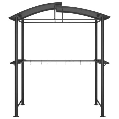 BBQ Gazebo with Side Shelves Anthracite 210x114x230cm Steel - Image 3