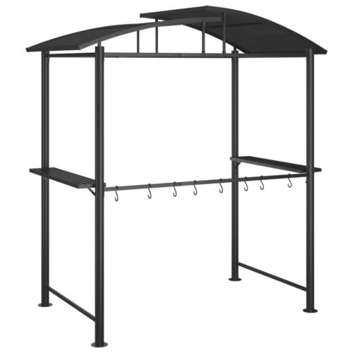 BBQ Gazebo with Side Shelves Anthracite 210x114x230cm Steel - Image 5