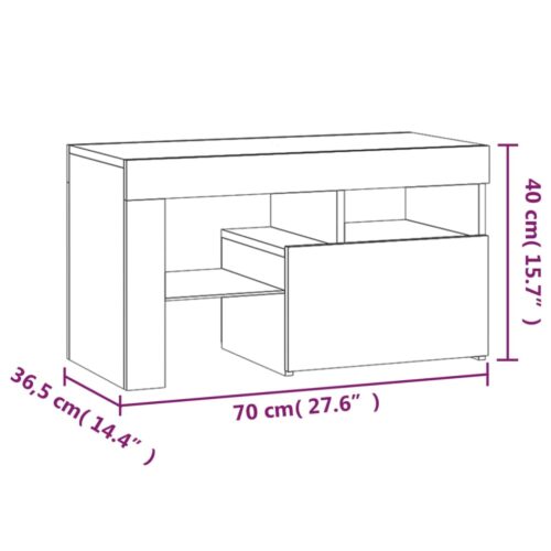 Bedside Cabinets 2pcs with LED Lights White 70x36.5x40cm - Image 11