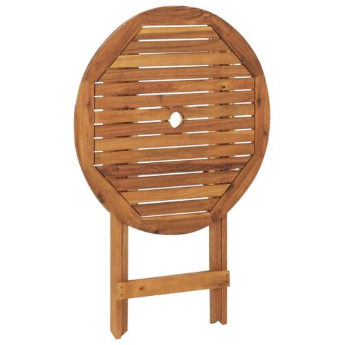 3-Piece Folding Garden Dining Set Acacia Wood Timber Outdoor Patio Furniture - Image 4