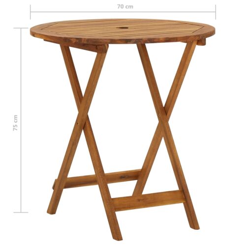 3-Piece Folding Garden Dining Set Acacia Wood Timber Outdoor Patio Furniture - Image 11