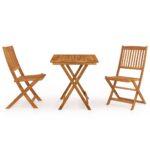 3-Piece Folding Garden Dining Set Acacia Wood Timber Outdoor Patio Furniture