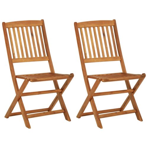 3-Piece Folding Garden Dining Set Acacia Wood Timber Outdoor Patio Furniture - Image 8