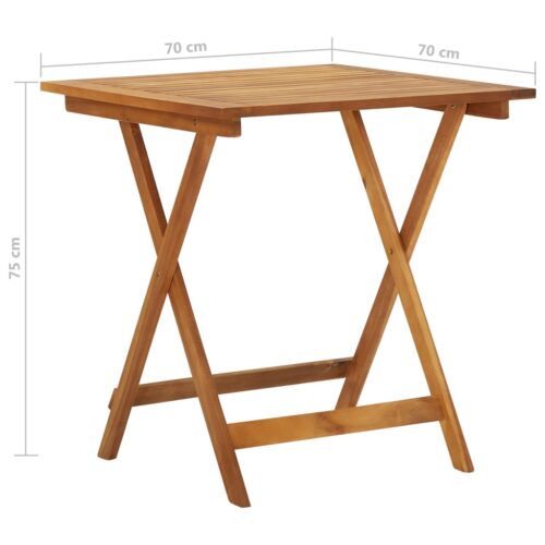 3-Piece Folding Garden Dining Set Acacia Wood Timber Outdoor Patio Furniture - Image 12
