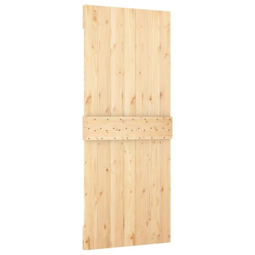 Sliding Door with Hardware Set 80x210cm Solid Wood Pine - Image 5