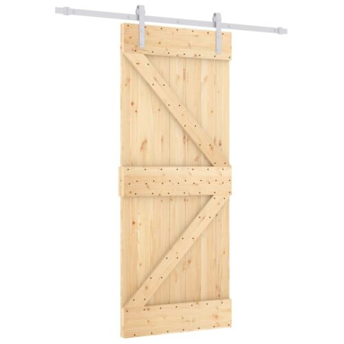 Sliding Barn Door Hardware Track Set Bedroom Interior Closet 80x210cm Solid Wood - Image 2