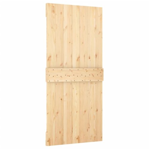 Sliding Door with Hardware Set 90x210cm Solid Wood Pine - Image 5