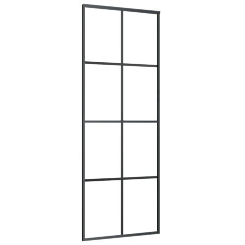 Sliding Door with Hardware Set 76x205cm ESG Glass Aluminium - Image 4