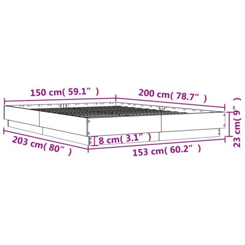 Bed Frame White 150x200cm - Image 9
