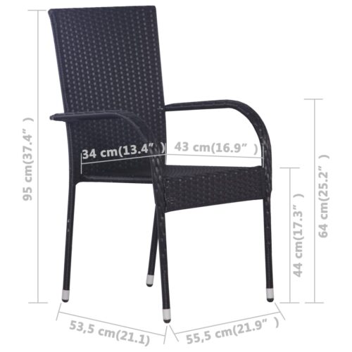 3-Piece Outdoor Dining Set Garden Patio Bistro Wicker Rattan Chairs Furniture - Image 10