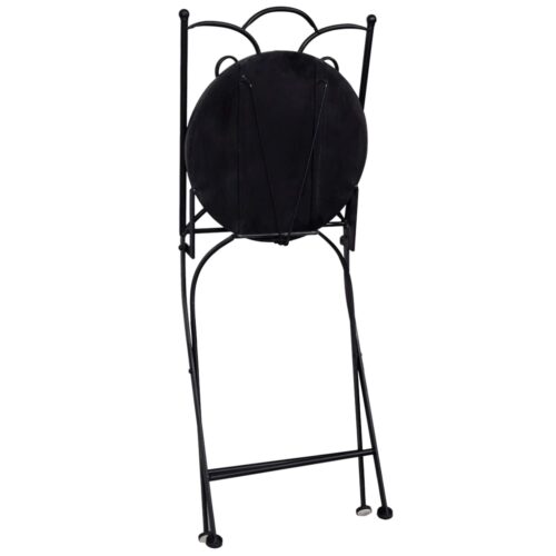 3-Piece Mosaic Bistro Set Ceramic Tile Black White - Image 7