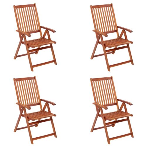 Folding Garden Chairs 4pcs Solid Acacia Wood - Image 10