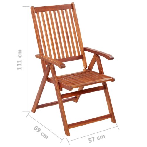 Folding Garden Chairs 4pcs Solid Acacia Wood - Image 9