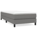 Box Spring Bed with Mattress Dark Grey 100x200cm Fabric