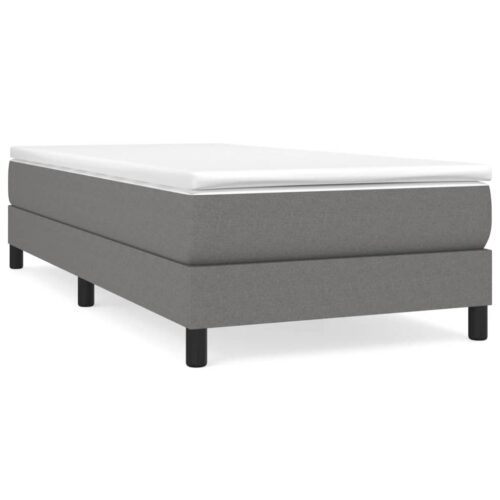 Box Spring Bed with Mattress Dark Grey 100x200cm Fabric