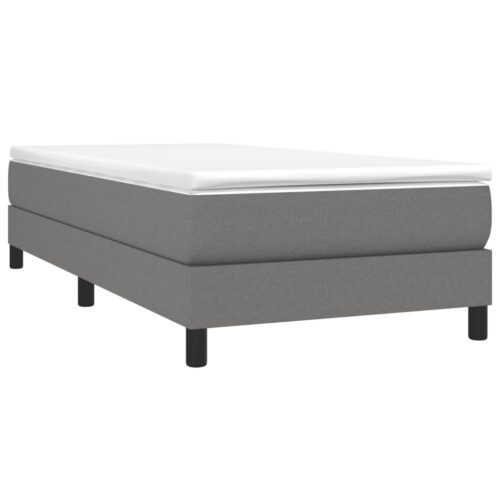 Box Spring Bed with Mattress Dark Grey 100x200cm Fabric - Image 3