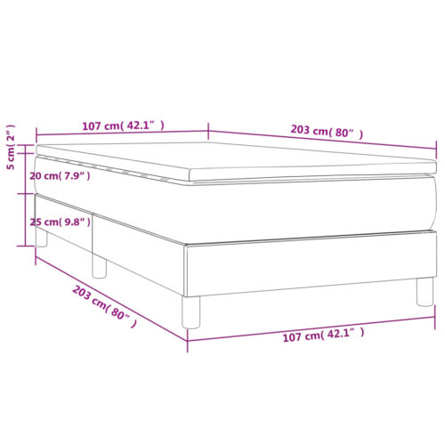 Box Spring Bed with Mattress Dark Grey 100x200cm Fabric - Image 10