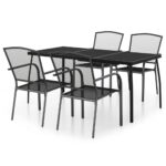 5-Piece Outdoor Dining Set Garden Patio Bistro Chairs Lounge Furniture Setting