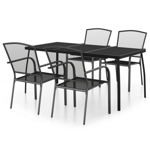 5-Piece Outdoor Dining Set Garden Patio Bistro Chairs Lounge Furniture Setting