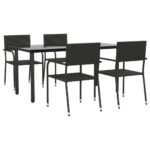 5-Piece Outdoor Dining Set Garden Patio Bistro Chairs Lounge Furniture Setting