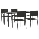 5-Piece Outdoor Dining Set Garden Patio Bistro Chairs Lounge Furniture Setting