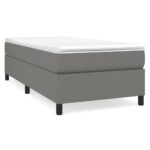 Box Spring Bed with Mattress Dark Grey 106x203cm King Single Size Fabric