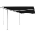 Automatic Retractable Awning with Posts 4x3m Anthracite