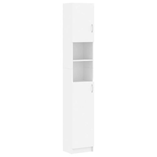 Washing Machine Cabinet Set White Engineered Wood - Image 8