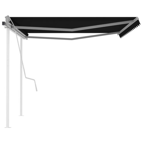 Manual Retractable Awning with Posts 4.5x3m Anthracite - Image 4