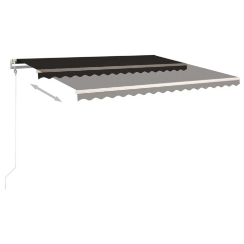 Manual Retractable Awning with Posts 4.5x3m Anthracite - Image 5