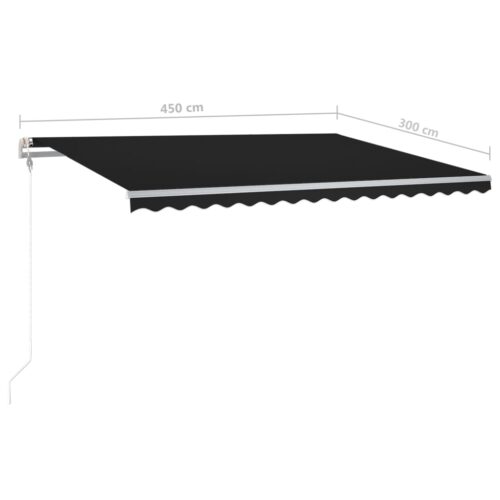 Manual Retractable Awning with Posts 4.5x3m Anthracite - Image 10
