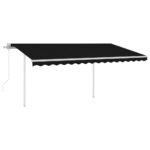 Automatic Retractable Awning with Posts 4.5x3m Anthracite