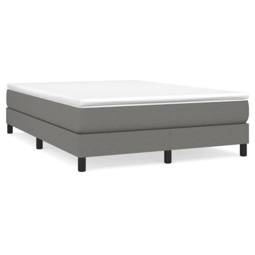 Box Spring Bed with Mattress Dark Grey 153x203cm Queen Size Fabric
