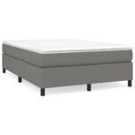 Box Spring Bed with Mattress Dark Grey 153x203cm Queen Size Fabric