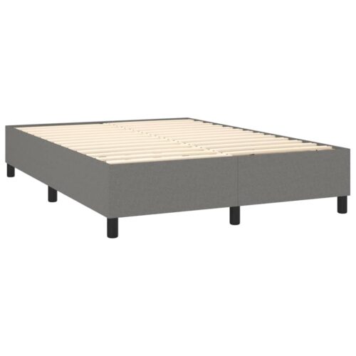 Box Spring Bed with Mattress Dark Grey 153x203cm Queen Size Fabric - Image 4
