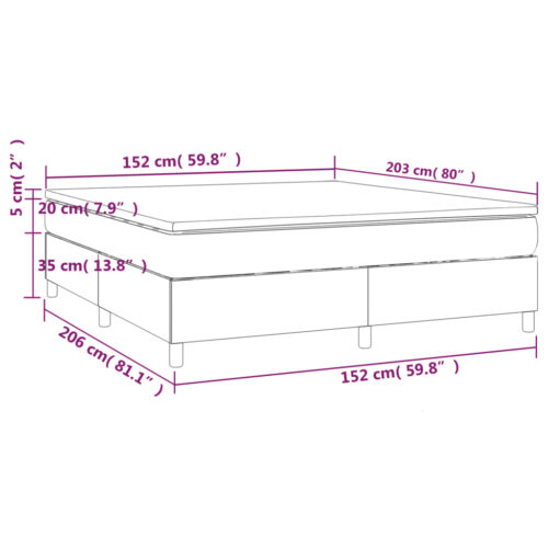 Box Spring Bed with Mattress Dark Grey 153x203cm Queen Size Fabric - Image 10