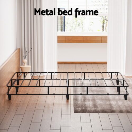 Artiss Bed Frame Double Size Metal Grey MASON - Image 5