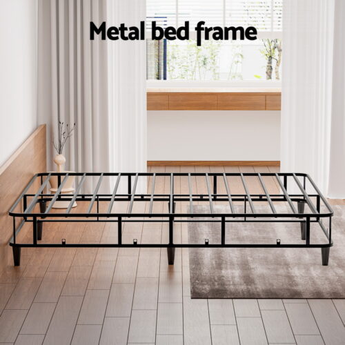 Artiss Bed Frame King Size Metal Grey MASON - Image 5