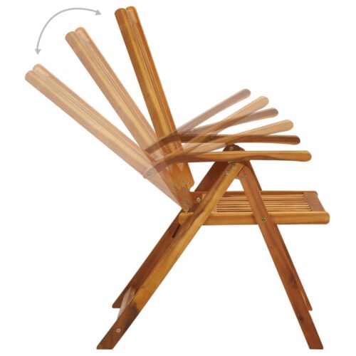 Garden Reclining Chairs 4pcs with Cushions Solid Acacia Wood - Image 5
