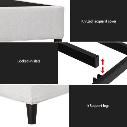 Artiss Bed Frame Queen Size Metal Grey MASON - Image 6