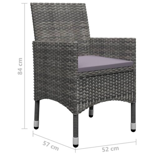 5-Piece Garden Dining Set Grey - Image 11