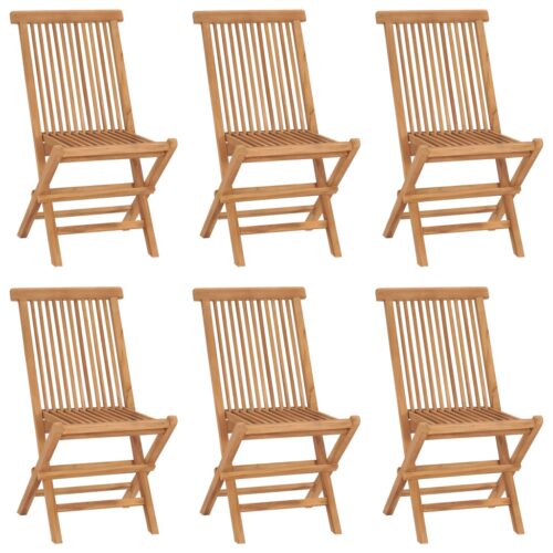 Folding Garden Chairs 6pcs Solid Wood Teak - Image 2
