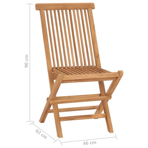 Folding Garden Chairs 6pcs Solid Wood Teak - Image 10